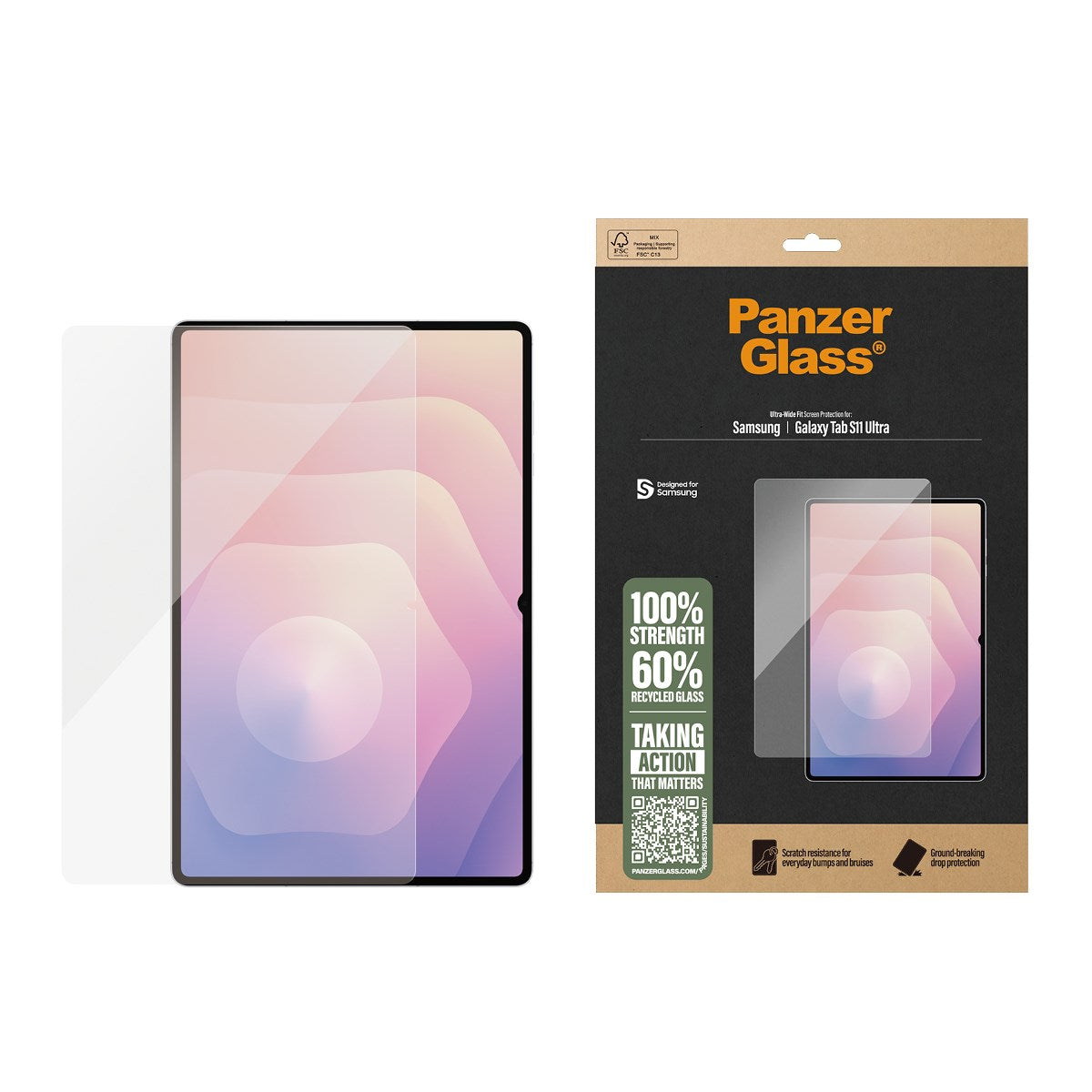 PanzerGlass® Skærmbeskyttelse Samsung Galaxy Tab S11 Ultra | Ultra-Wide Fit